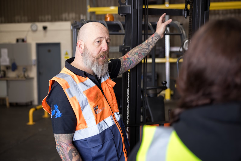 Lance training forklift operators